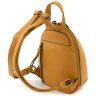 Маленький женский рюкзак из натуральной кожи оранжевого цвета на молнии KARYA 69750 - 3