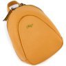 Маленький женский рюкзак из натуральной кожи оранжевого цвета на молнии KARYA 69750 - 4