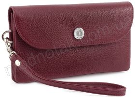 Жіночий шкіряний гаманець-клатч кольору марсала KARYA (1121-243)