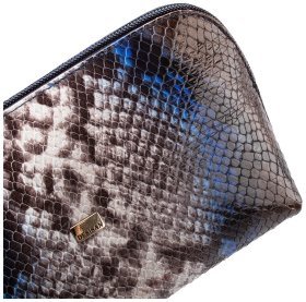 Стильная разноцветная женская косметичка из натуральной кожи под змею Desisan 80051