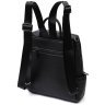 Черный женский рюкзак-сумка из натуральной кожи с белой строчкой Vintage 2422314 - 2