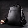 Чорний жіночий рюкзак-сумка з натуральної шкіри з білим рядком Vintage 2422314 - 8
