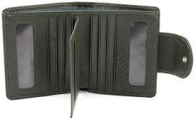 Шкіряний жіночий гаманець невеликого розміру ST Leather 90851 зеленого кольору