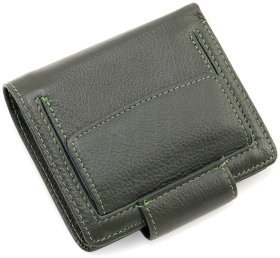 Шкіряний жіночий гаманець невеликого розміру ST Leather 90851 зеленого кольору