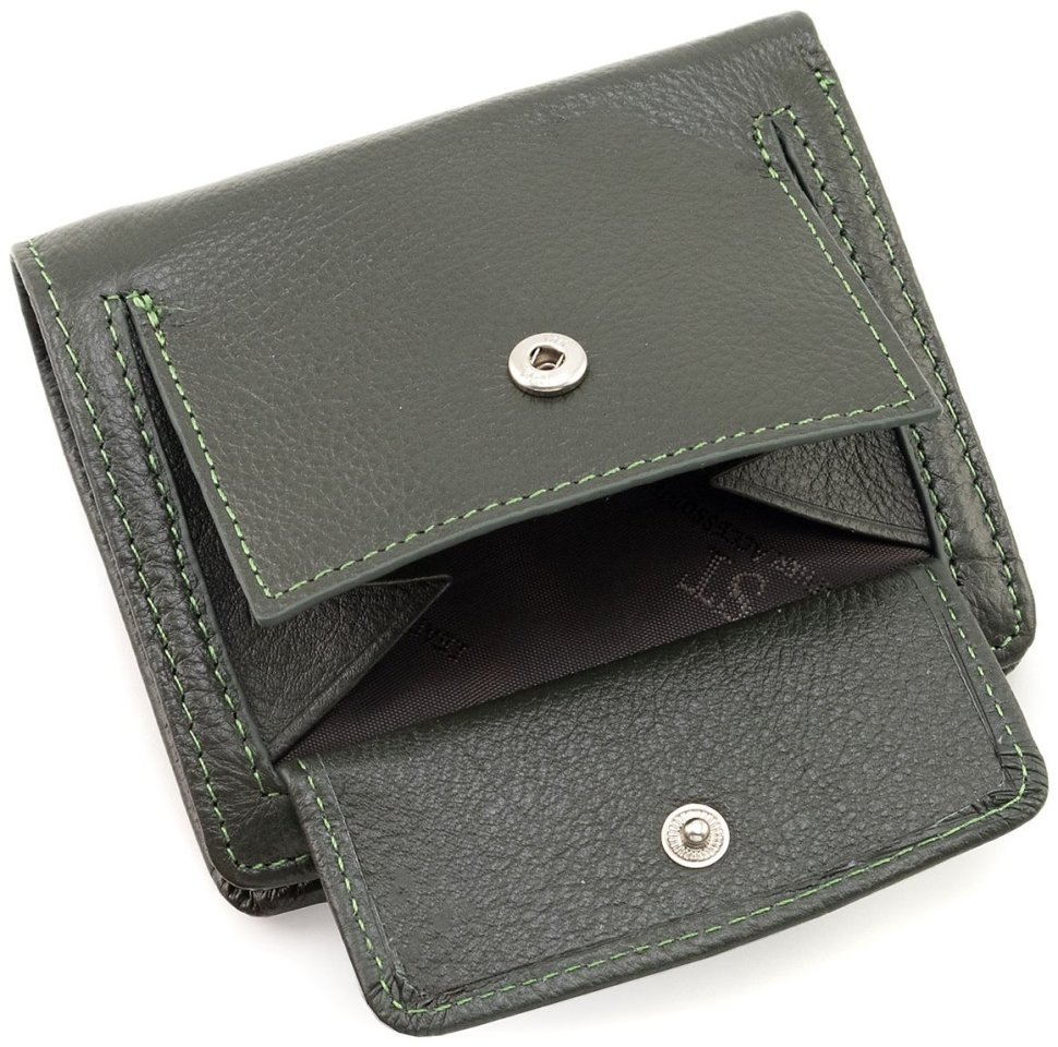 Женский кожаный кошелек небольшого размера ST Leather 90851 зеленого цвета modnotak фото №4