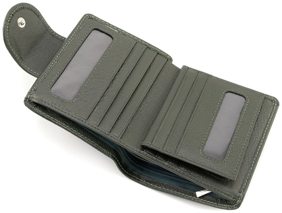 Женский кожаный кошелек небольшого размера ST Leather 90851 зеленого цвета modnotak фото №5