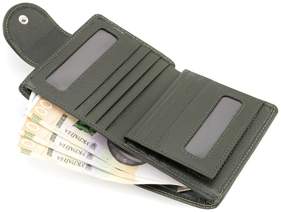 Женский кожаный кошелек небольшого размера ST Leather 90851 зеленого цвета modnotak фото №6