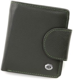Шкіряний жіночий гаманець невеликого розміру ST Leather 90851 зеленого кольору