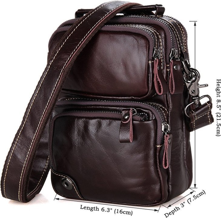 Компактная вертикальная сумка с ручками и плечевым ремнем VINTAGE STYLE (14435)
