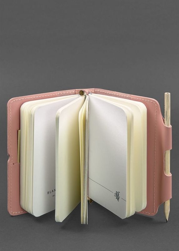 Шкіряний блокнот маленького розміру (Софт-бук) у рожевому кольорі - BlankNote (42051)