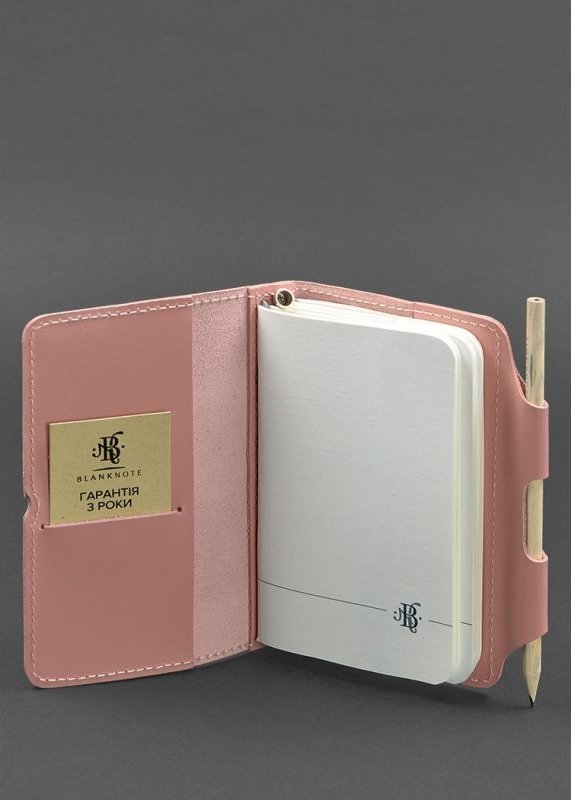 Кожаный блокнот маленького размера (Софт-бук) в розовом цвете - BlankNote (42051)