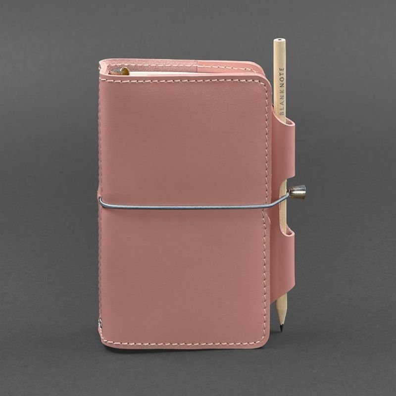 Кожаный блокнот маленького размера (Софт-бук) в розовом цвете - BlankNote (42051)
