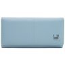 Довгий жіночий шкіряний гаманець блакитного кольору на кнопці Horse Imperial 72051 - 1