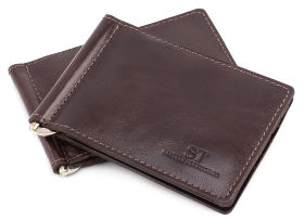 Темно-коричневый зажим для денег ST Leather (16855)