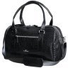 Дорожная черная сумка из натуральной кожи кроко Vip Collection 102351 modnotak фото - 1