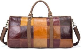 Оригинальная дорожная сумка из натуральной кожи разноцветная VINTAGE STYLE (14779)