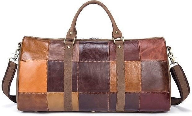 Оригинальная дорожная сумка из натуральной кожи разноцветная VINTAGE STYLE (14779) modnotak фото №2