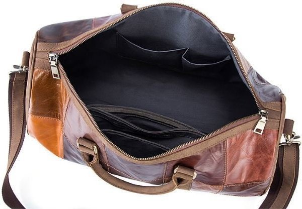 Оригинальная дорожная сумка из натуральной кожи разноцветная VINTAGE STYLE (14779) modnotak фото №6