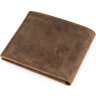 Тонкое мужское портмоне из винтажной кожи со съемным картхолдером Vintage (14226) - 2