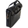 Мужская сумка-портфель черного цвета из натуральной кожи с двумя ручками TARWA (19913) - 4