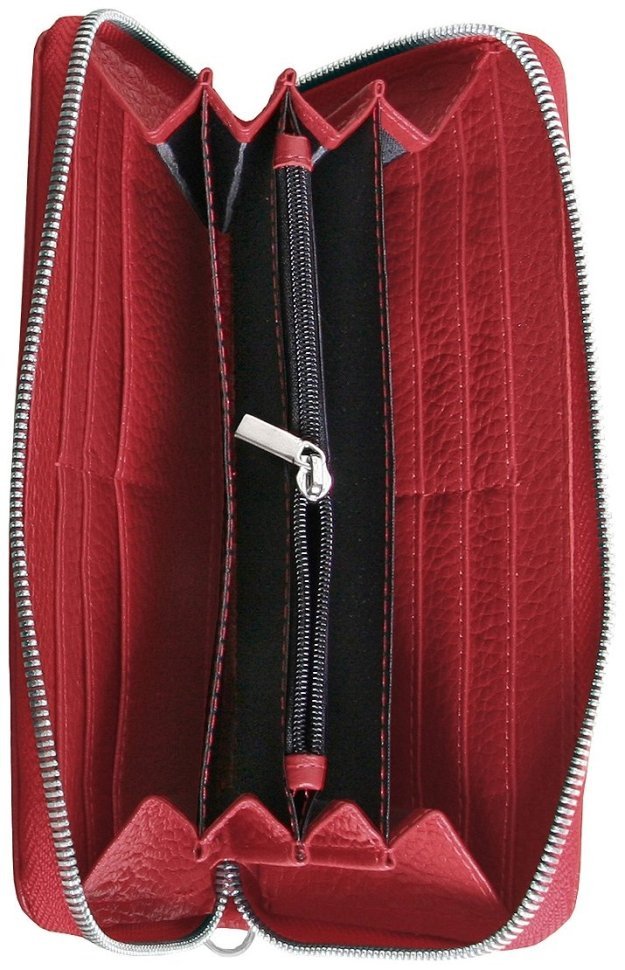 Жіночий шкіряний клатч на блискавці червоного кольору Vip Collection 102551 фото №3 Жіночий шкіряний клатч на блискавці червоного кольору Vip Collection 102551 modnotak фото №3