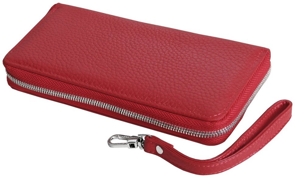 Жіночий шкіряний клатч на блискавці червоного кольору Vip Collection 102551 фото №4 Жіночий шкіряний клатч на блискавці червоного кольору Vip Collection 102551 modnotak фото №4