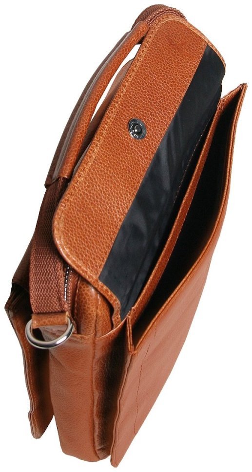 Повсякденна чоловіча барсетка з фактурної шкіри із ручкою для носіння Vip Collection 102651 рудого кольору фото №6 Повсякденна чоловіча барсетка з фактурної шкіри із ручкою для носіння Vip Collection 102651 рудого кольору modnotak фото №6