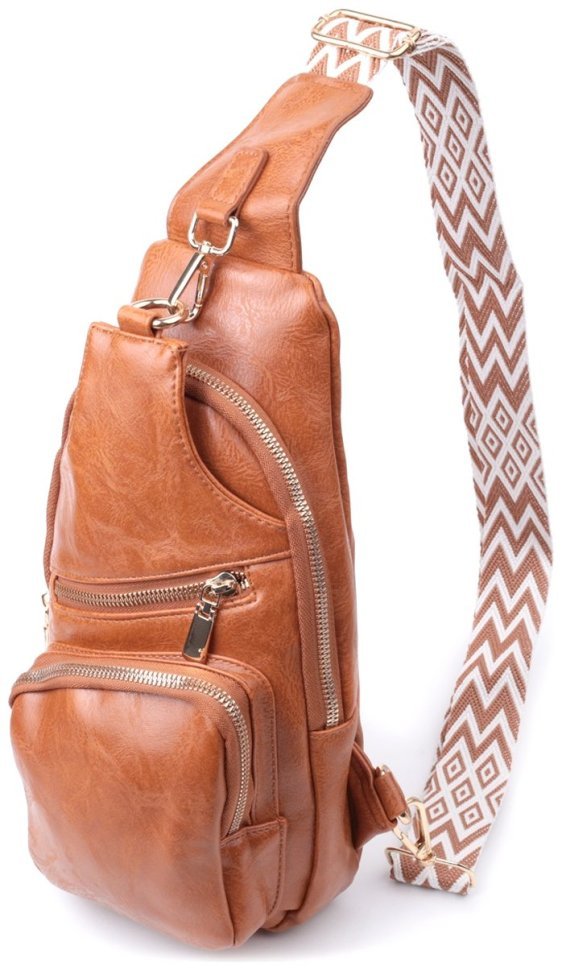 Женская слинг сумка из экокожи Vintage 22751 Рыжий modnotak фото №1