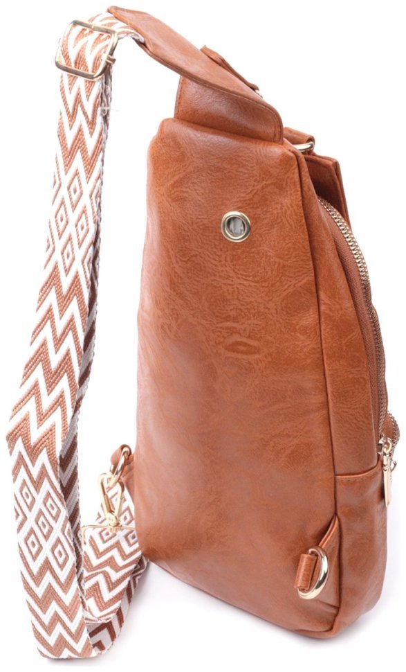 Женская слинг сумка из экокожи Vintage 22751 Рыжий modnotak фото №2