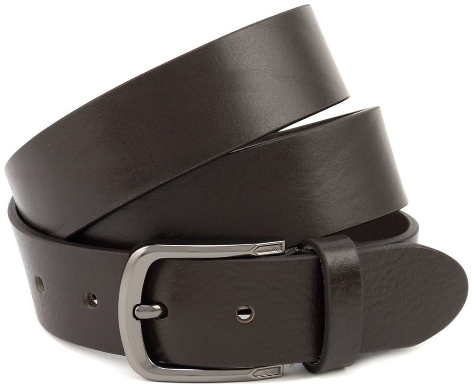 Классический ремень из итальянской кожи Gherardini 40804 Темно-коричневый цвет modnotak фото №1