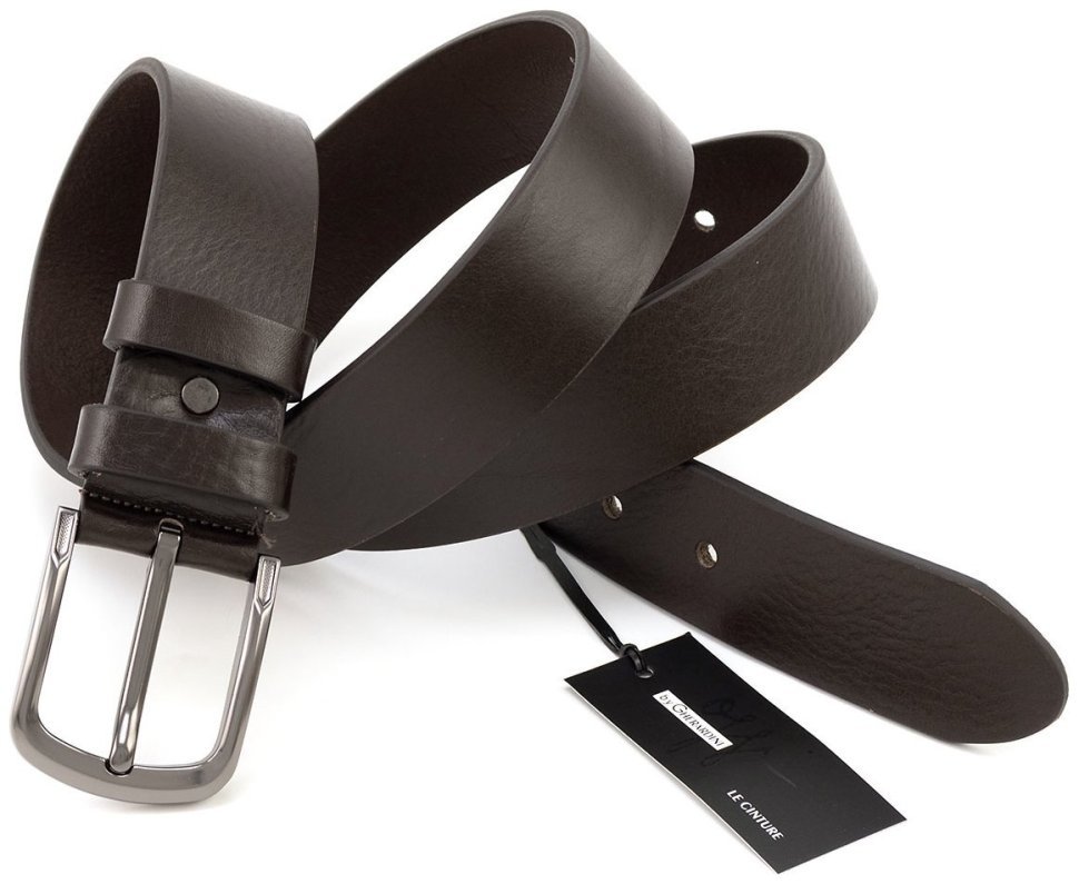 Классический ремень из итальянской кожи Gherardini 40804 Темно-коричневый цвет modnotak фото №3