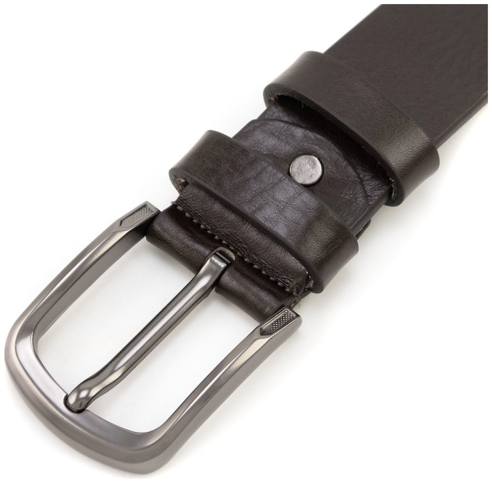 Классический ремень из итальянской кожи Gherardini 40804 Темно-коричневый цвет modnotak фото №2