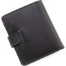 Мужской кошелек маленького размера из винтажной кожи черного цвета Karya (18125) - 3