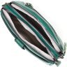 Жіноча шкіряна сумка-клатч зеленого кольору на дві блискавки Vintage (2422101) - 4