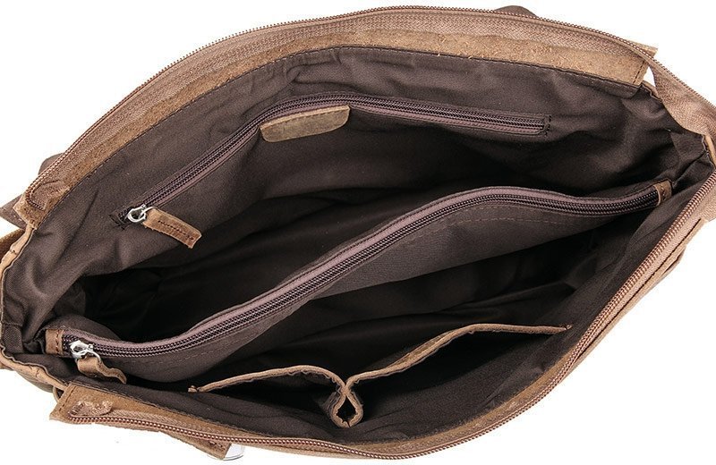 Коричневая мужская сумка-мессенджер из натуральной кожи в стиле винтаж Tiding Bag (15744)