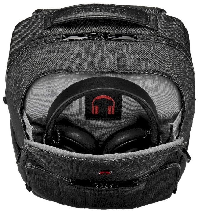 Функциональный городской рюкзак из текстиля с отделением для ноутбука до 14" Wenger BC Mark Slimline черного цвета 103551 modnotak фото №5