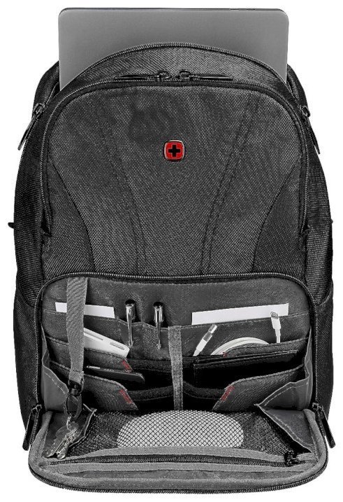 Функциональный городской рюкзак из текстиля с отделением для ноутбука до 14" Wenger BC Mark Slimline черного цвета 103551 modnotak фото №6