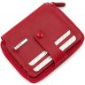 Кожаный женский кошелек-картхолдер красного цвета с секциями под карточки KARYA (19830) - 3