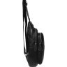 Черый мужской слинг-рюкзак среднего размера из натуральной кожи Borsa Leather (21898) - 5