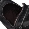 Черый мужской слинг-рюкзак среднего размера из натуральной кожи Borsa Leather (21898) - 7