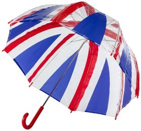 Женский зонт-трость Incognito-30 PVC Dome L736 Union Jack (механика, с принтом флага Британии) 93951