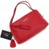 Жіноча невелика червона сумка з фактурної шкіри з ручками KARYA (15932) - 5