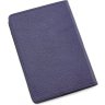 Обкладинка для паспорта з фактурної шкіри синього кольору KARYA (093-44) - 3