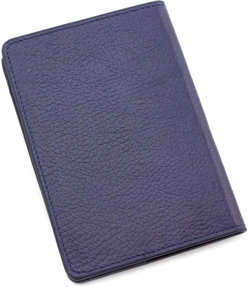 Обложка для паспорта из фактурной кожи синего цвета KARYA (093-44)