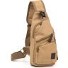 Текстильная мужская сумка-слинг цвета кэмел Vintage (20564) - 1