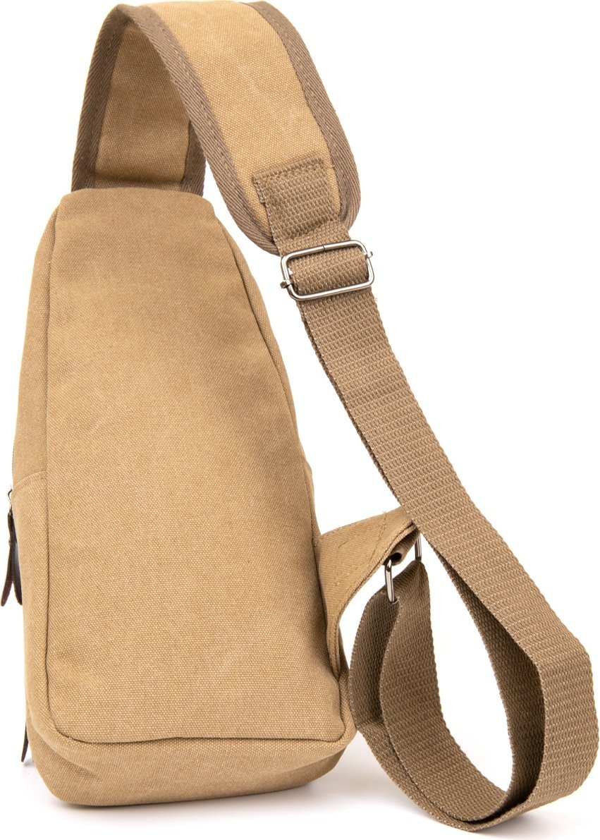 Текстильная мужская сумка-слинг цвета кэмел Vintage (20564)