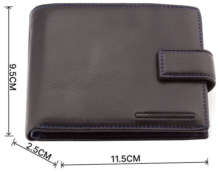 Солидный мужской кошелек черного цвета с блоком для документов - Marco Coverna (18508) фото №3 Солидный мужской кошелек черного цвета с блоком для документов - Marco Coverna (18508) modnotak фото №3