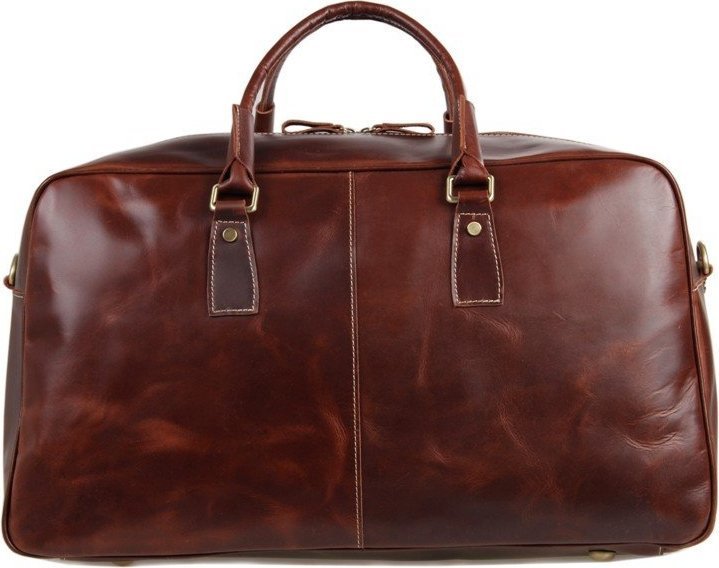 Шкіряна дорожня сумка коричневого кольору в стилі вінтаж Vintage (14359)