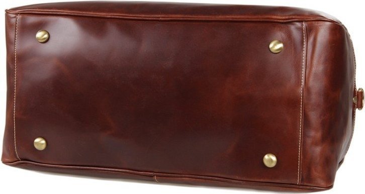 Кожаная дорожная сумка коричневого цвета в стиле винтаж Vintage (14359)