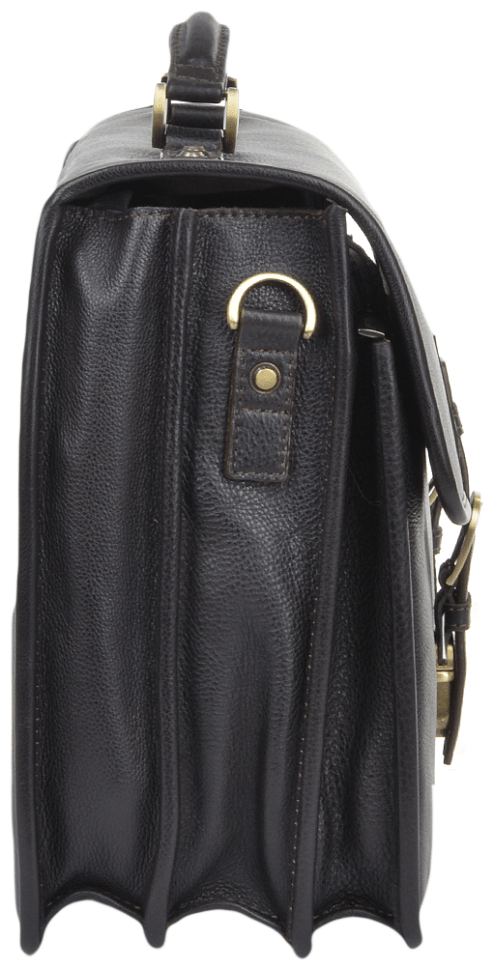 Солидный мужской портфель из фактурной кожи через плече Ashwood Gareth Briefcase коричневого цвета 94351 modnotak фото №3